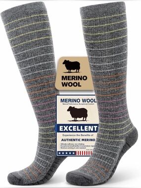 Merino Wool Compression Socks for Women & Men (L/XL)
